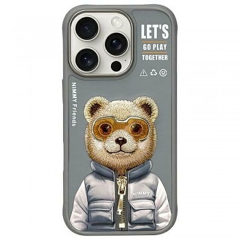 Nimmy kryt COOL&CUTE 2.0 Bear pro IPHONE 16 Pro šedý