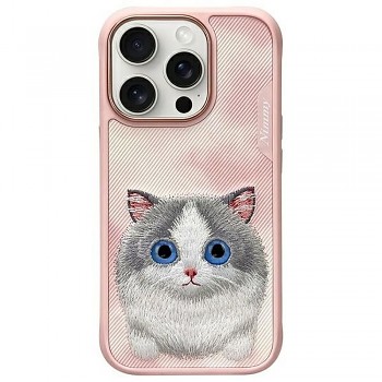 Nimmy kryt BIG EYED PET 2.0 Cat pro IPHONE 16 Pro růžový