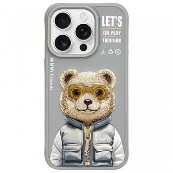 Nimmy kryt COOL&CUTE 2.0 Bear pro IPHONE 15 Pro Max šedý