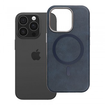 Kryt pro iPhone 16 PRO Gentleman Mag Cover kompatibilní s MagSafe tmavě modrý