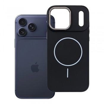 Kryt pro iPhone 17 Pro Max / 18 Pro Max s nízkým okrajem fotoaparátu Frame Mag Cover kompatibilní s MagSafe černý