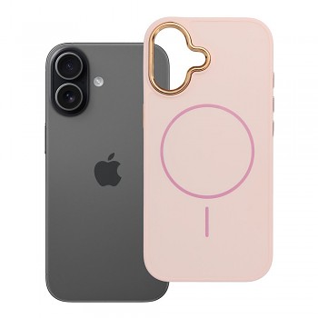 Kryt pro iPhone 17 Frame Mag Cover kompatibilní s MagSafe pudrově růžový