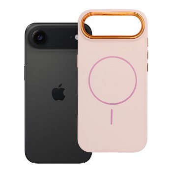 Kryt pro iPhone 17 AIR Frame Mag Cover kompatibilní s MagSafe pudrově růžový