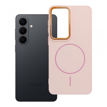Kryt pro Samsung S26 PLUS Frame Mag Cover kompatibilní s MagSafe pudrově růžový