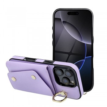 Kryt pro iPhone 12 / 12 PRO Wonder s peněženkou šeříkový