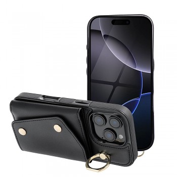 Kryt pro iPhone 12 / 12 PRO Wonder s peněženkou černý