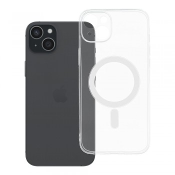 Kryt pro iPhone 15 PLUS Clear Case 2 mm Mag Cover kompatibilní s MagSafe (ochrana fotoaparátu) transparentní