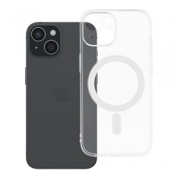 Kryt pro iPhone 15 Clear Case 2 mm Mag Cover kompatibilní s MagSafe (ochrana fotoaparátu) transparentní