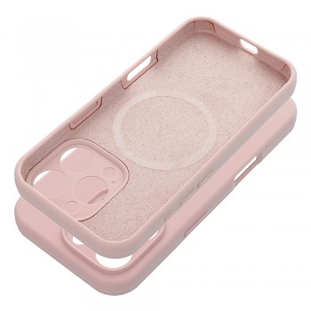 Silikonový kryt pro iPhone 15 PRO 2 mm (ochrana fotoaparátu) kompatibilní s MagSafe pudrově růžový