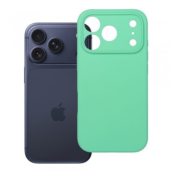 Silikonový kryt pro iPhone 17 Pro / 18 Pro s nízkým okrajem fotoaparátu 2 mm (ochrana fotoaparátu) zgodny z MagSafe mátový