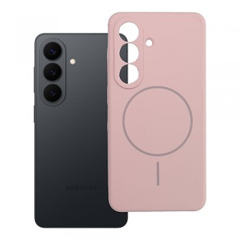 Silikonový kryt pro Samsung S26 2 mm (ochrana fotoaparátu) kompatibilní s MagSafe pudrově růžový