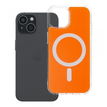 Kryt pro iPhone 15 Clear Fusion Mag Cover kompatibilní s MagSafe Hermes oranžový