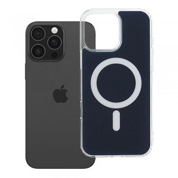 Kryt pro iPhone 16 PRO MAX Clear Fusion Mag Cover kompatibilní s MagSafe tmavě modrý