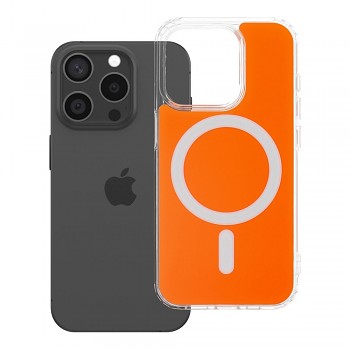 Kryt pro iPhone 15 PRO Clear Fusion Mag Cover kompatibilní s MagSafe Hermes oranžový