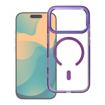 Kryt pro iPhone 17 AIR Frame Clear Hybrid Mag Cover kompatibilní s MagSafe fialový