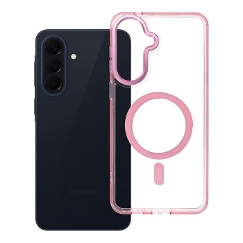 Kryt pro Samsung A57 Frame Clear Hybrid Mag Cover kompatibilní s MagSafe pudrově růžový