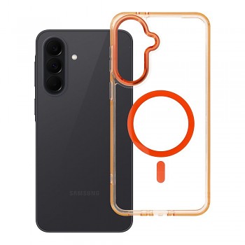 Kryt pro Samsung A37 Frame Clear Hybrid Mag Cover kompatibilní s MagSafe Hermes oranžový