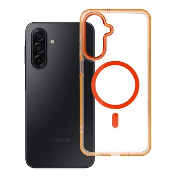 Kryt pro Samsung A17 / A18 Frame Clear Hybrid Mag Cover kompatibilní s MagSafe Hermes oranžový