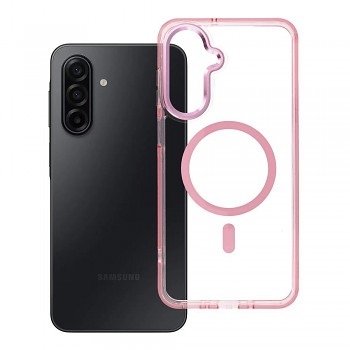 Kryt pro Samsung A17 / A18 Frame Clear Hybrid Mag Cover kompatibilní s MagSafe pudrově růžový