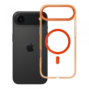 Kryt pro iPhone 17 AIR Frame Clear Hybrid Mag Cover kompatibilní s MagSafe Hermes oranžový