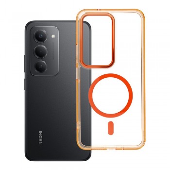 Kryt pro Xiaomi Redmi 15 Frame Clear Hybrid Mag Cover kompatibilní s MagSafe Hermes oranžový