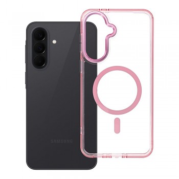 Kryt pro Samsung A37 Frame Clear Hybrid Mag Cover kompatibilní s MagSafe pudrově růžový