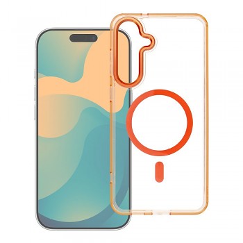 Kryt pro Samsung A57 Frame Clear Hybrid Mag Cover kompatibilní s MagSafe Hermes oranžový