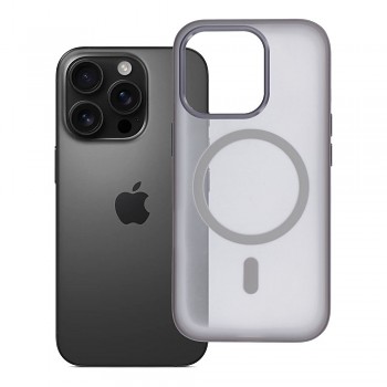 Kryt pro iPhone 16 PRO Flexline Mag Cover kompatibilní s MagSafe šedý
