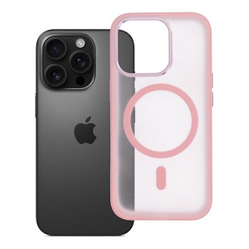 Kryt pro iPhone 16 PRO Flexline Mag Cover kompatibilní s MagSafe růžový