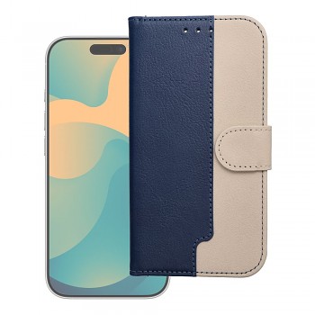 Pouzdro pro iPhone 17 PRO / 18 PRO Split Book tmavě modro-krémové