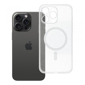 Kryt Clear Mag Cover Glitter pro iPhone 15 PRO MAX (ochrana fotoaparátu) kompatibilní s MagSafe transparentní třpytivý