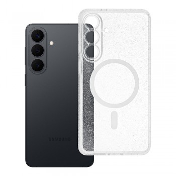 Kryt Clear Mag Cover Glitter pro Samsung S26 PLUS (ochrana fotoaparátu) kompatibilní s MagSafe transparentní třpytivý