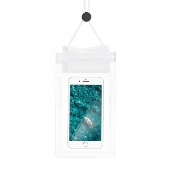 Vodotěsné pouzdro na mobilní telefon se zipovým uzávěrem bílé