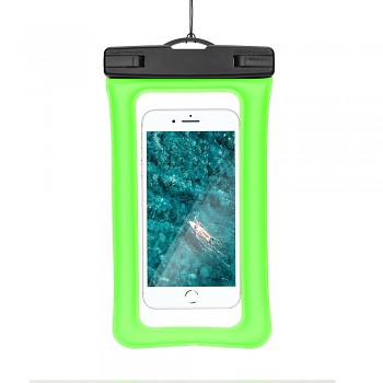 Vodotěsné pouzdro na mobilní telefon s plastovým uzávěrem AIRBAG zelené