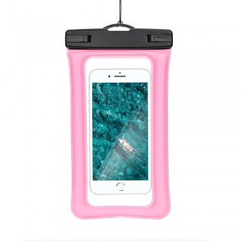 Vodotěsné pouzdro na mobilní telefon s plastovým uzávěrem AIRBAG růžové