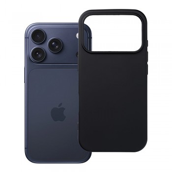 Silikonový kryt pro iPhone 17 Pro / 18 Pro s nízkým okrajem fotoaparátu černý