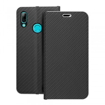 Pouzdro Luna Book Carbon pro Huawei P Smart 2019 černé