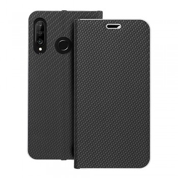 Pouzdro Luna Book Carbon pro Huawei P30 LITE černé