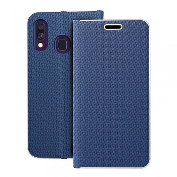 Pouzdro Luna Book Carbon pro Samsung A40 modré