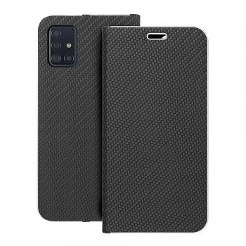 Pouzdro Luna Book Carbon pro Samsung A51 černé