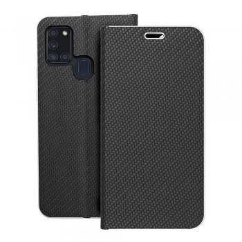 Pouzdro Luna Book Carbon pro Samsung A21s černé