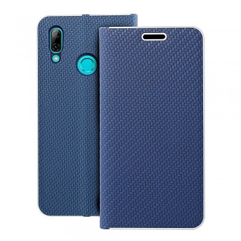 Pouzdro Luna Book Carbon pro Huawei P Smart 2019 modré