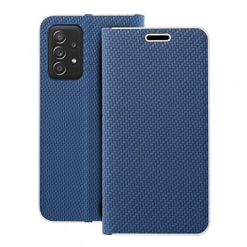 Pouzdro Luna Book Carbon pro Samsung A52 5G / A52 LTE (4G) / A52s 5G modré