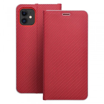 Pouzdro Luna Book Carbon pro iPhone 11 červené