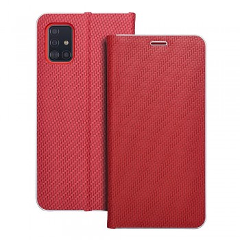Pouzdro Luna Book Carbon pro Samsung A51 červené
