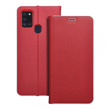Pouzdro Luna Book Carbon pro Samsung A21s červené