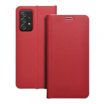 Pouzdro Luna Book Carbon pro Samsung A52 5G / A52 LTE (4G) / A52s 5G červené