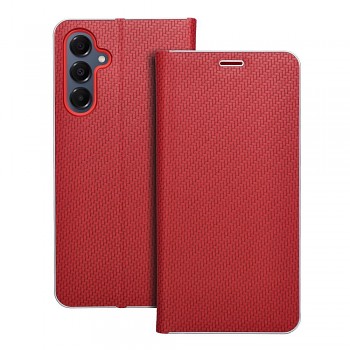 Pouzdro Luna Book Carbon pro Samsung A16 5G červené