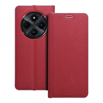 Pouzdro Luna Book Carbon pro Xiaomi Redmi 14C červené