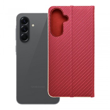 Pouzdro Luna Book Carbon pro Samsung A56 5G červené
